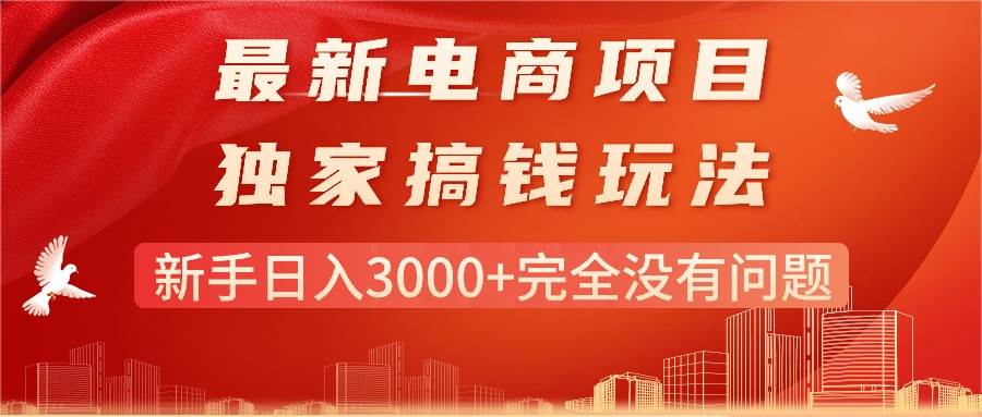 最新电商项目-搞钱玩法，小白日入3000+完全没有问题-刀客资源网