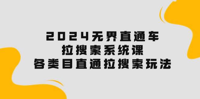 2024无界直通车·拉搜索系统课：各类目直通车 拉搜索玩法！-刀客资源网