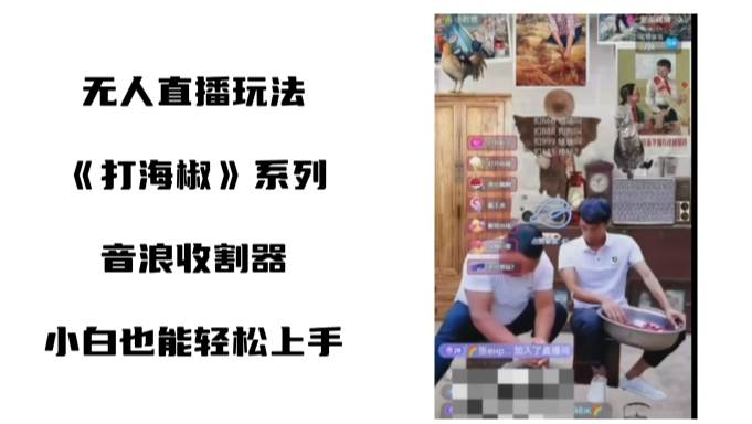 打海椒无人直播整蛊项目，小白轻松上手撸音浪收割器（教程+工具+素材）-刀客资源网