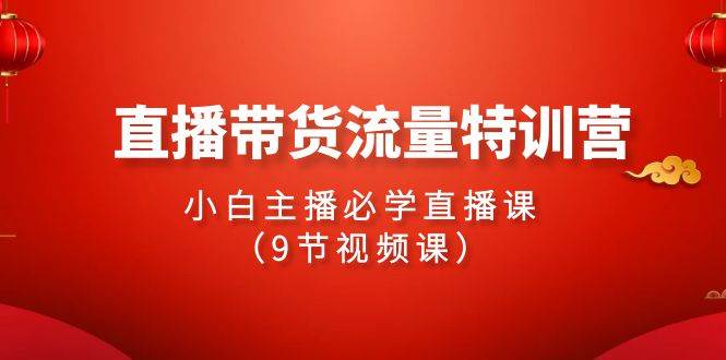 2024直播带货流量特训营，小白主播必学直播课（9节视频课）-刀客资源网