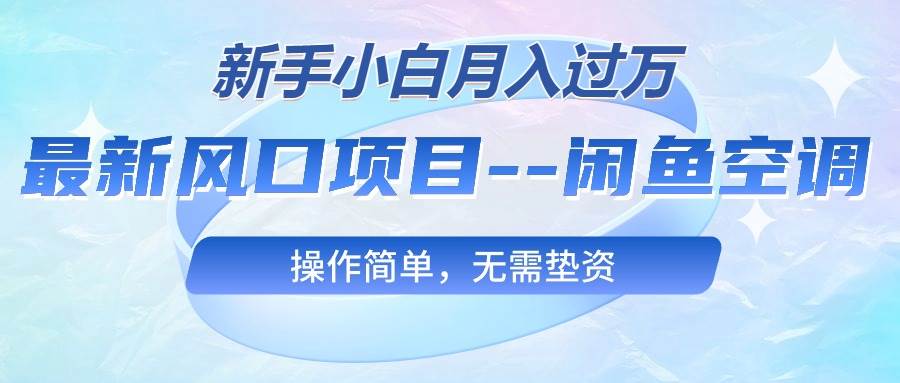 最新风口项目—闲鱼空调，小白小白月入过万，操作简单，无需垫资-刀客资源网