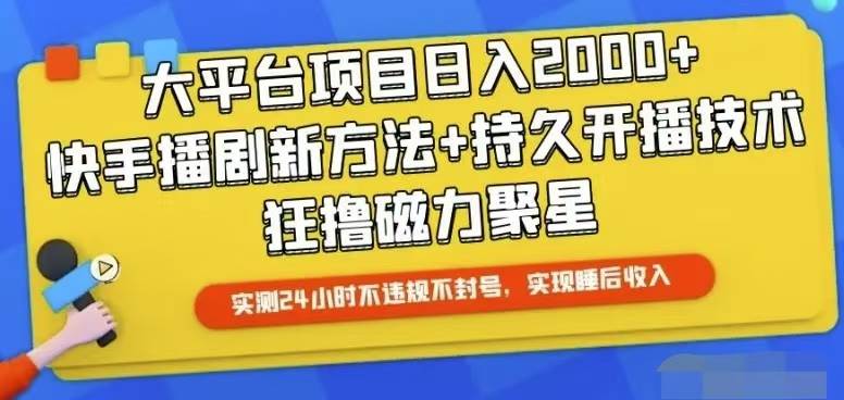 快手24小时无人直播，真正实现睡后收益-刀客资源网