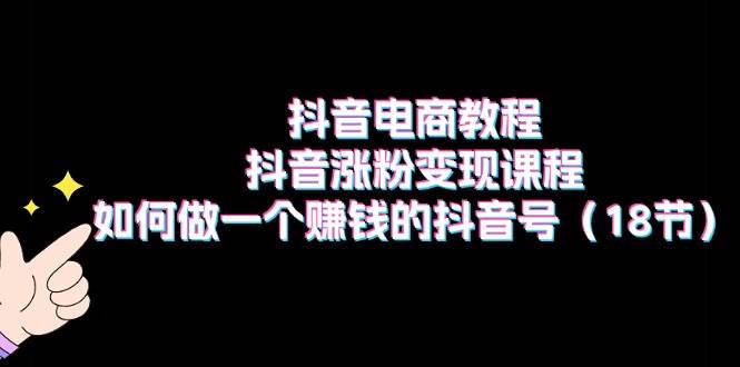 抖音电商教程：抖音涨粉变现课程：如何做一个赚钱的抖音号（18节）-刀客资源网
