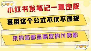 小红书发笔记一直违规，套用这个公式不仅不违规，来的还都是精准的付费粉-刀客资源网