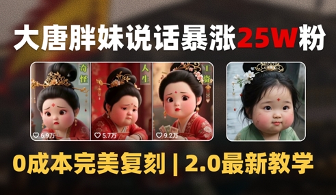 AI大唐胖贵妃说话2.0，40条视频暴涨40w粉，附独家变现攻略-刀客资源网