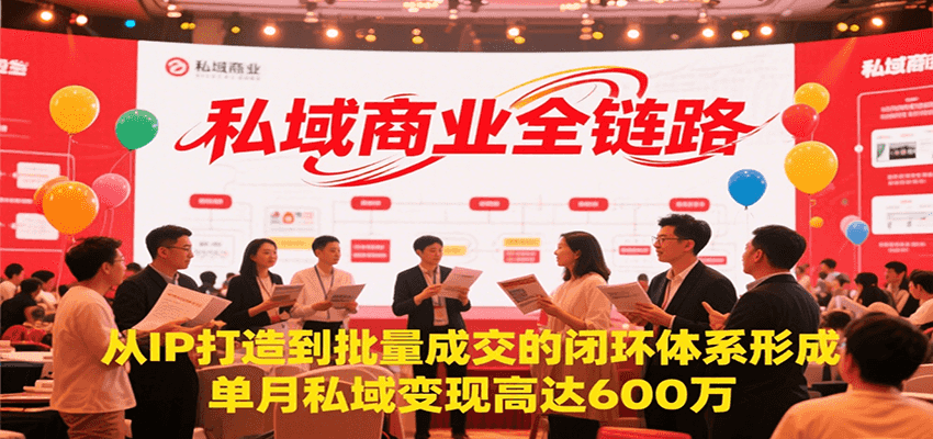 私域商业全链路，从IP打造到批量成交的闭环体系形成，单月私域变现600万-刀客资源网