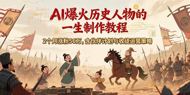 （15336期）AI历史人物赛道课程，2个月涨粉56万，含伙伴计划与收徒运营策略-刀客资源网