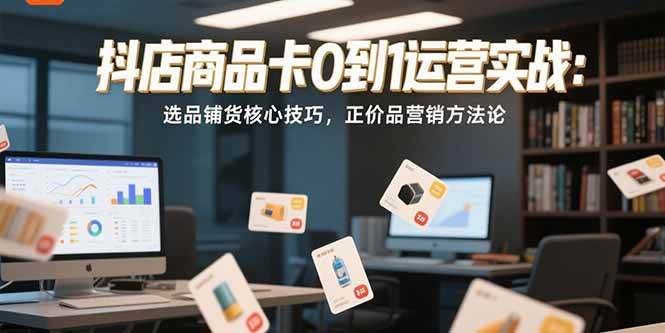 （15329期）抖店商品卡0到1运营实战：选品铺货核心技巧，正价品营销方法论-刀客资源网