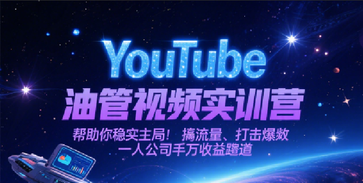 YouTube油管视频实训营，帮助你稳入局、搞流量、打爆款，一人公司千万收益赛道-刀客资源网