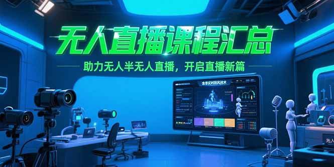 （15218期）无人直播课程汇总，含非实时防风技术，助力无人半无人直播，开启直播新篇-刀客资源网