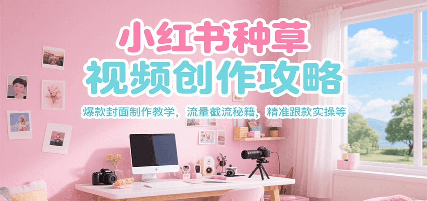 小红书种草视频创作攻略，爆款封面制作教学 ，流量截流秘籍 ，精准跟款实操等-刀客资源网