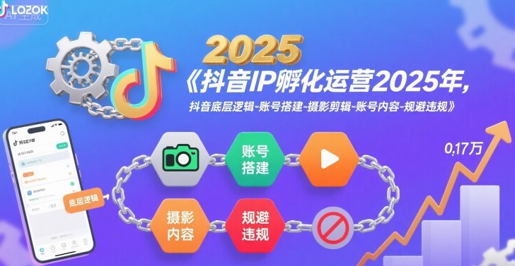 抖音IP孵化运营2025年，抖音底层逻辑-账号搭建-摄影剪辑-账号内容-规避违规-刀客资源网