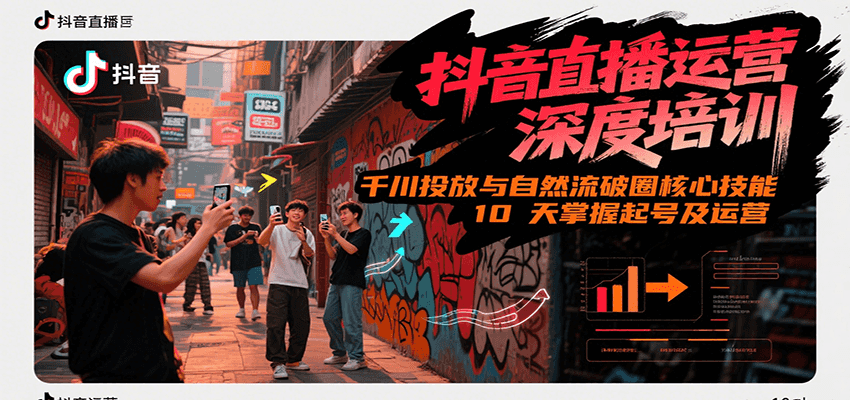 抖音直播运营深度培训，千川投放与自然流核心技能，10天掌握起号及运营(6-7月新课)-刀客资源网