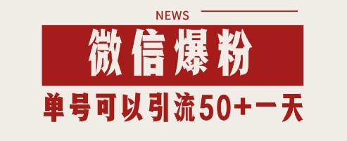 微信爆粉，私域暴力引流打法日引千粉 单号日进50+【揭秘】-刀客资源网