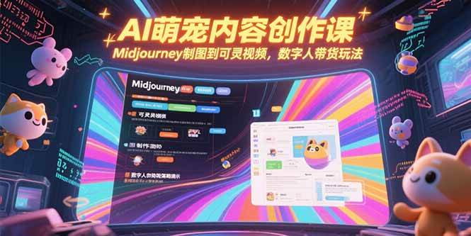 （15311期）AI萌宠内容创作课，Midjourney制图到可灵视频，数字人带货玩法-刀客资源网