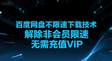 百度网盘不限速下载技术，解除非会员限速，无需充值VIP-刀客资源网