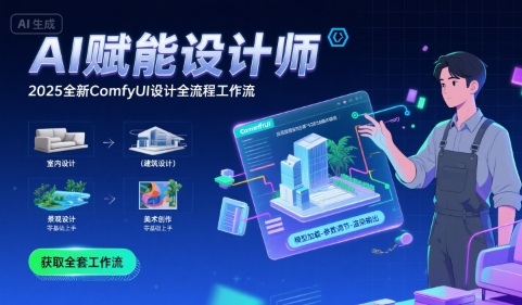 AI赋能设计师， 2025全新comfyui设计全流程工作流 ，室内-建筑-景观-美术，零基础直接上手-刀客资源网