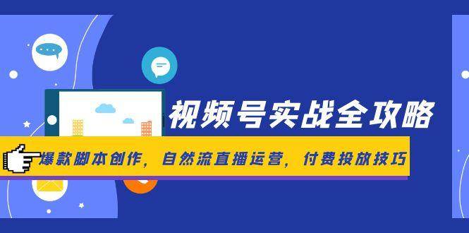 （14925期）视频号实战全攻略，爆款脚本创作，自然流直播运营，付费投放技巧-刀客资源网