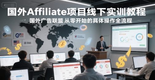国外Affiliate项目线下实训教程，国外广告联盟从零开始的具体操作全流程-刀客资源网