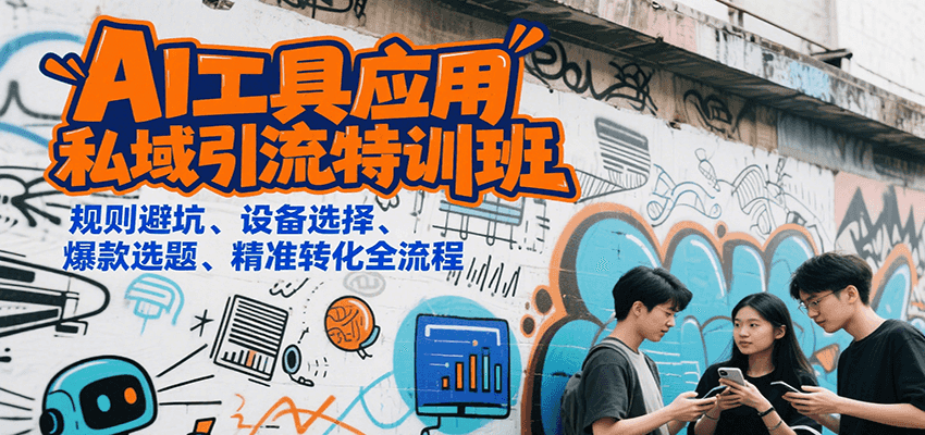 AI工具应用私域引流特训班，规则避坑、设备选择、爆款选题、精准转化全流程-刀客资源网