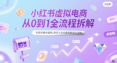小红书虚拟电商从0到1全流程拆解，手把手教你复制，新手小白也能轻松月入过W-刀客资源网
