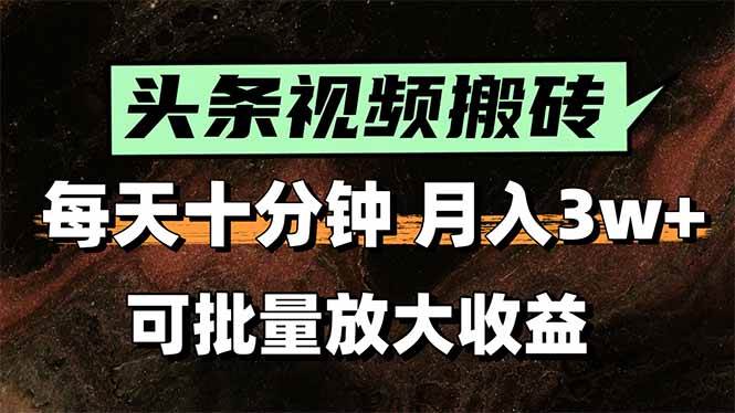 （15582期）2025最新副业玩法！AI全自动搬运视频发头条，无脑发布也能月入过万！-刀客资源网