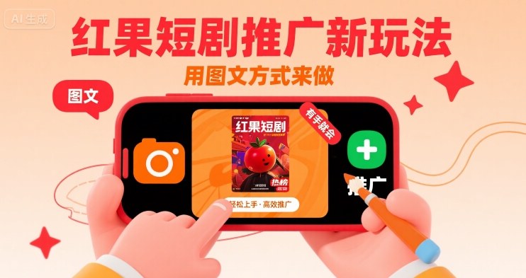 红果短剧推广新玩法，用图文方式来做，有手就会-刀客资源网