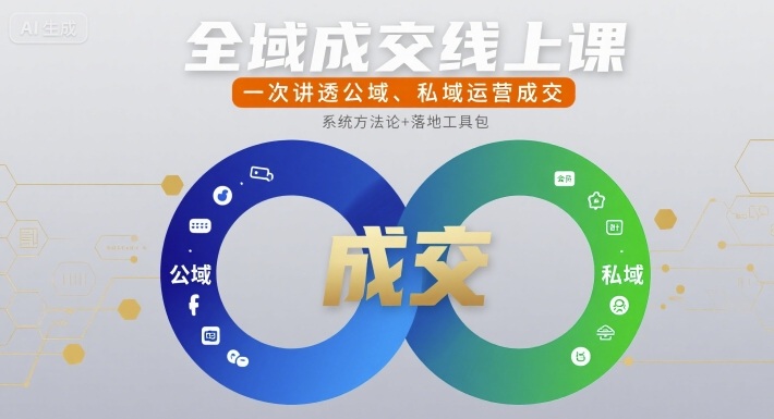 全域成交线上课，一次讲透公域、私域运营成交-刀客资源网