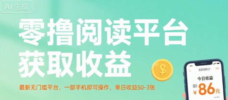 零撸阅读平台获取收益，最新无门槛平台，一部手机即可操作，单日收益50-3张【揭秘】-刀客资源网