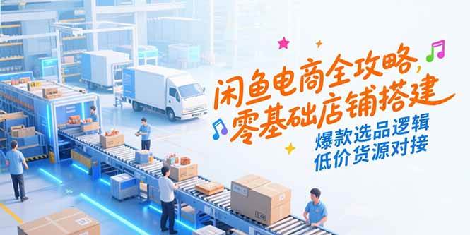（15325期）闲鱼电商全攻略，零基础店铺搭建，爆款选品逻辑，低价货源对接-刀客资源网