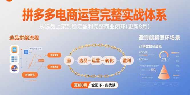 （15579期）拼多多电商运营完整实战体系，从选品上架到稳定盈利完整商业闭环(更新8月)-刀客资源网