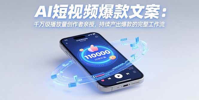 （15569期）AI短视频爆款文案：千万级播放量创作者亲授，持续产出爆款的完整工作流-刀客资源网