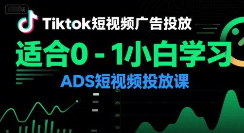 Tiktok短视频广告投放，适合0-1小白学习ADS短视频投放课-刀客资源网