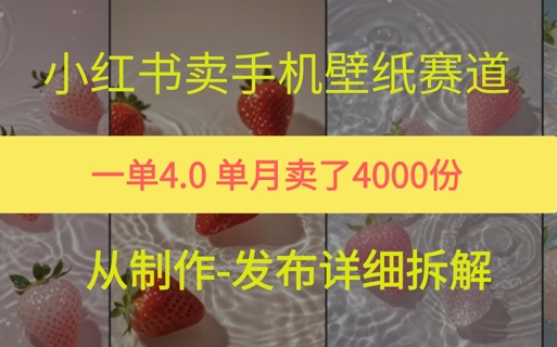 小红薯手机壁纸变现，4块钱一张的图，单月卖了5000份-刀客资源网