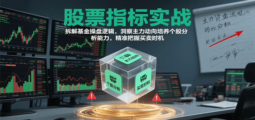 股票指标实战，拆解基金操盘逻辑，洞察主力动向培养个股分析能力，精准把握买卖时机-刀客资源网