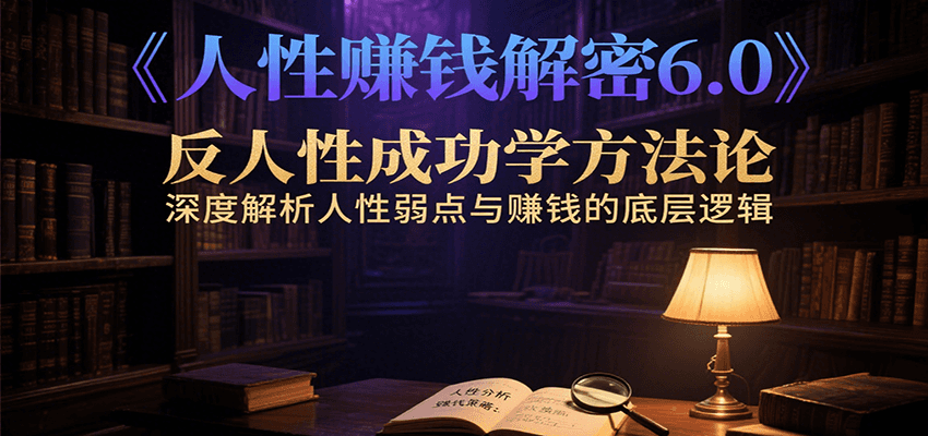人性赚钱解密6.0，反人性成功学方法论，深度解析人性弱点与赚钱的底层逻辑-刀客资源网