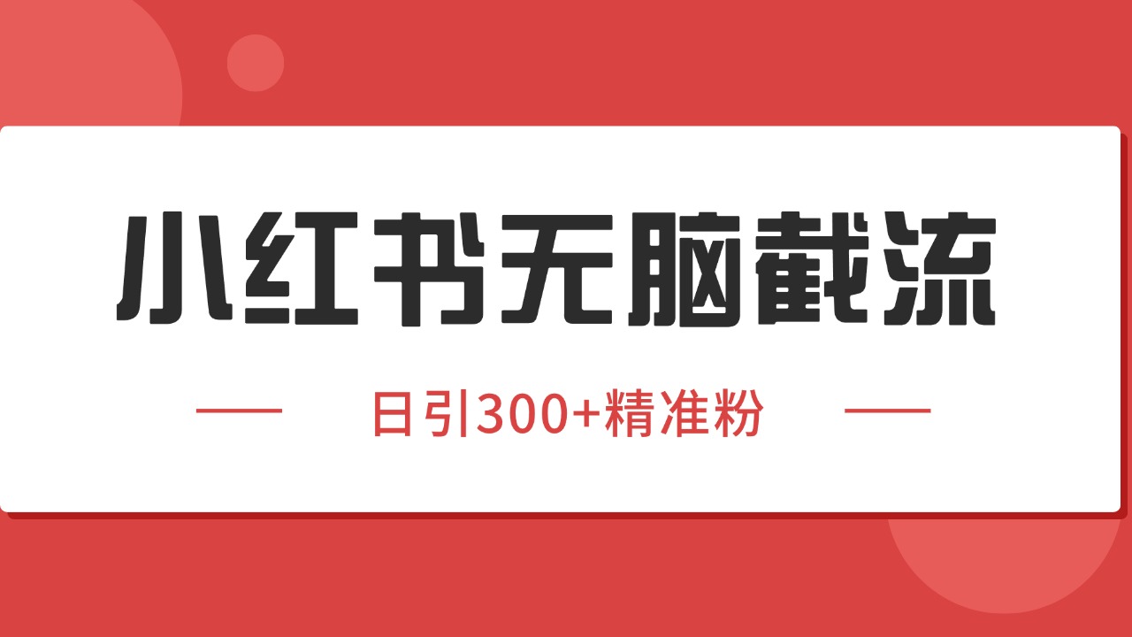 小红书截流同行客源，独家野路子获客玩法 日引200+暴力获客-刀客资源网