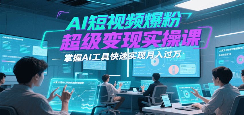 AI短视频爆粉超级变现实操课，掌握AI工具快速实现月入过万-刀客资源网