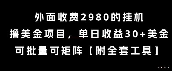外面收费2980的挂G撸美金项目，单日收益30+美金，可批量可矩阵【揭秘】-刀客资源网