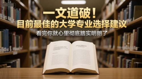 付费文章：一文道破！目前最佳的大学专业选择建议，看完你就心里彻底踏实明朗了-刀客资源网