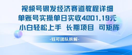 视频号银发经济赛道单账号实操单日实收1k+，小白轻松上手长期项目-刀客资源网