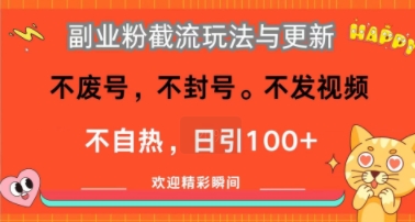 副业粉截流玩法与更新，不废号，不封号，不发视频，不自热，日引100+-刀客资源网