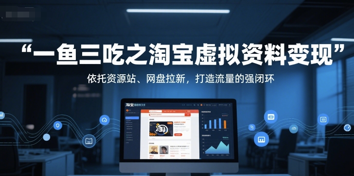 一鱼三吃之淘宝虚拟资料变现，依托资源站、网盘拉新，打造流量的强闭环-刀客资源网