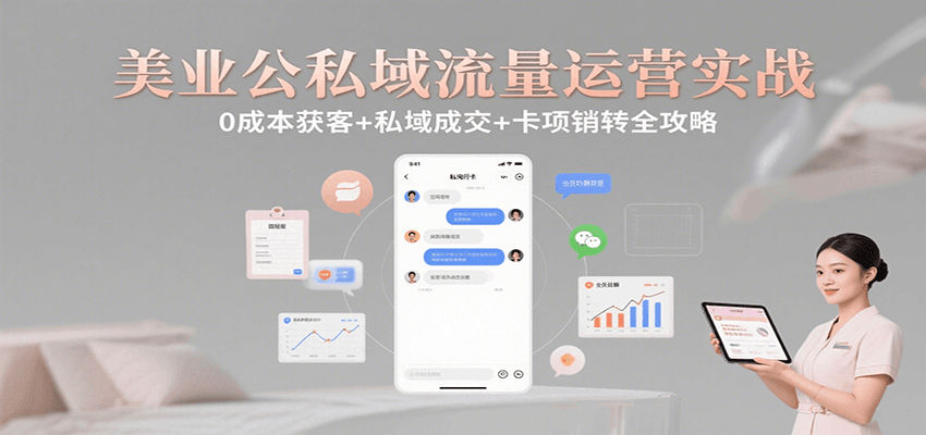 美业公私域流量运营实战：0成本获客+私域成交+卡项销转全攻略-刀客资源网