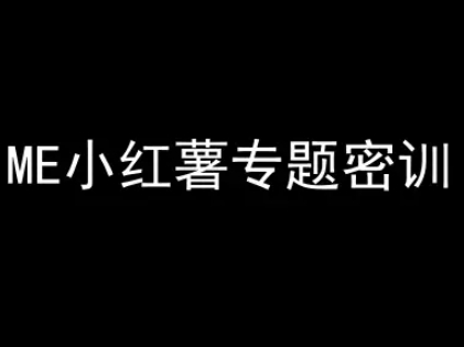 ME小红薯专题密训-小红书电商教程-刀客资源网
