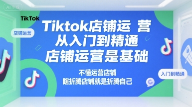 Tiktok店铺运营从入门到精通，店铺运营是基础，不懂运营店铺，瞎折腾店铺就是折腾自己-刀客资源网