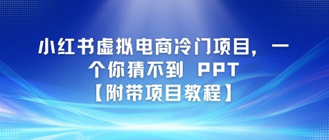 小红书虚拟电商冷门项目，一个你猜不到 PPT【附带项目教程】-刀客资源网