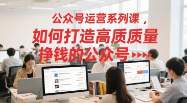 公众号运营系列课，如何打造高质量挣钱的公众号-刀客资源网