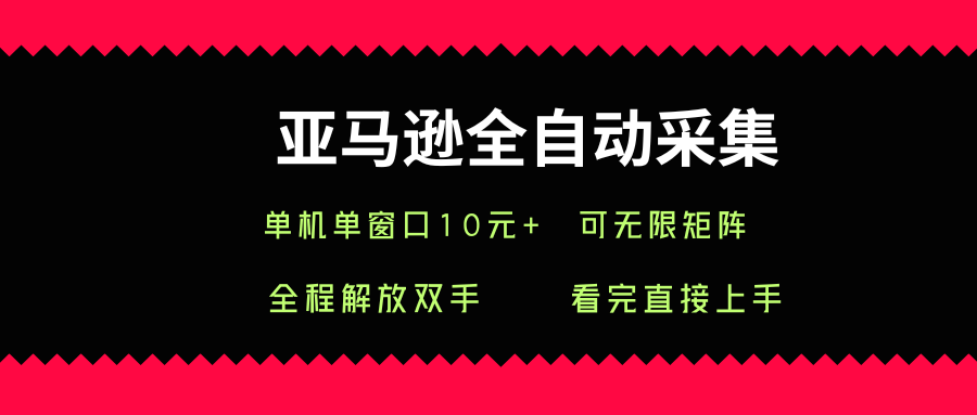 亚马逊全自动采集，单机单窗口一天10+，可无限矩阵去做【揭秘】-刀客资源网