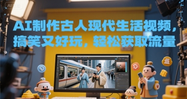 AI制作古人现代生活视频，搞笑又好玩，轻松获取流量-刀客资源网